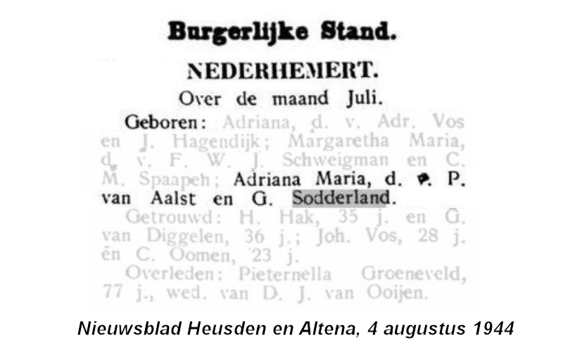 1944 bs geb ber Adriana Maria dv P v Aalst - G Sodderland